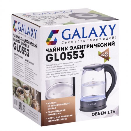 Чайник электрический Galaxy GL 0553 (Черный) - Фото 2