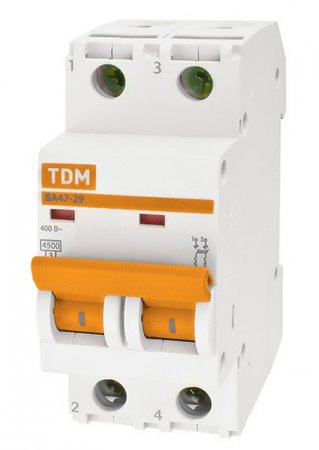 Выключатель автоматичесикй TDM 2P 16A 4,5kA C BA47-29 (6/60)