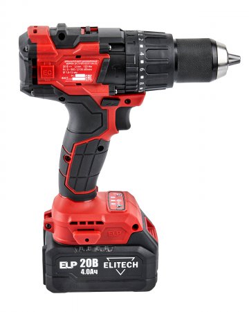Аккумуляторная дрель ELITECH ДА21УБЛ2(E2201.048.02) + шнек для льда ELITECH 1820.117500 - Фото 7