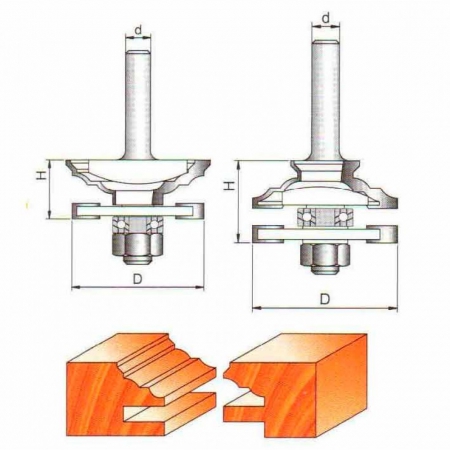 Набор фрез комбинированных рамочных GLOBUS 3501 Set (хв.-8)