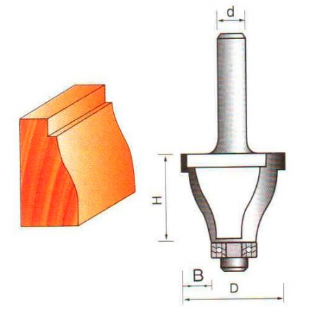 Фреза кромочная с нижним подшипником GLOBUS 2206-30