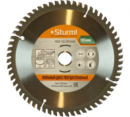 Пильный диск Sturm 9023-185-20/16-60 - Фото 1