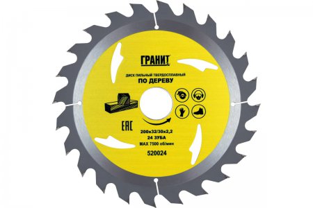 Диск пильный твердосплавный по дереву ГРАНИТ 520024