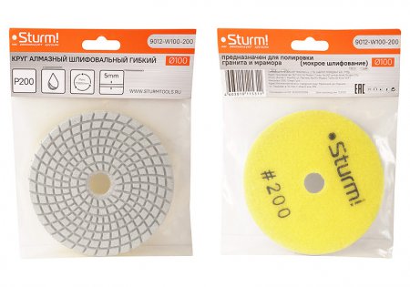 Алмазный гибкий шлифовальный круг STURM 9012-W100-200