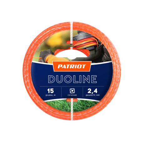 Леска для триммера PATRIOT Duoline 2,4мм