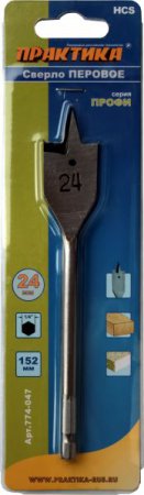 Сверло по дереву перовое ПРАКТИКА 24 х 152 мм Сверло по дереву перовое ПРАКТИКА 24 х 152 мм