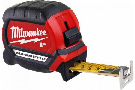 Milwaukee 4932464600 Рулетка магнитная PREMIUM  MAGNETIC GEN III 8м (ширина полотна 27мм) - Фото 1