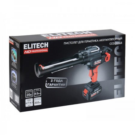 Аккумуляторный пистолет для герметика ELITECH HD CCG20SL6(Е2208.013.01) - Фото 2