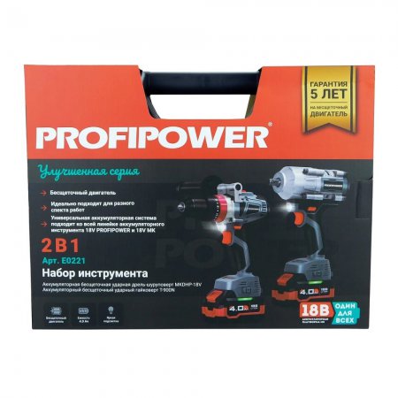 Аккумуляторный набор 2 в 1 ProfiPower ProfiSet-2С18 E0221 - Фото 2 Аккумуляторный набор 2 в 1 ProfiPower ProfiSet-2С18 E0221 - Фото 2