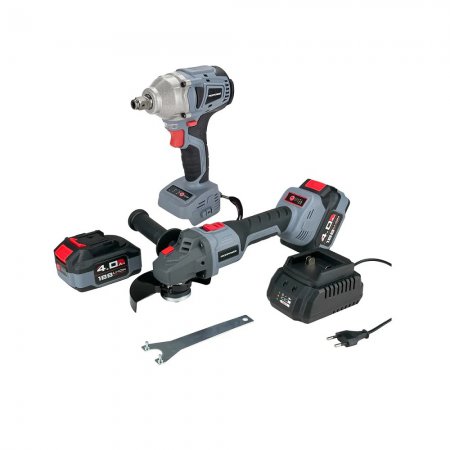 Набор аккумуляторный 2 в 1 ProfiPower (УШМ E0080+гайковерт E0081) E0092 - Фото 1