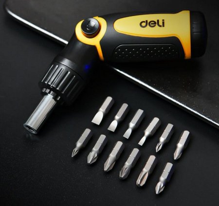 Многофункциональная отвертка с трещоткой DELI DL260113