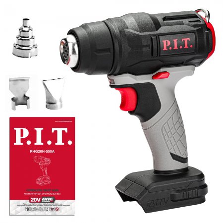 Аккумуляторный фен строительный PIT PHG20H-550A SOLO без АКБ и ЗУ - Фото 2