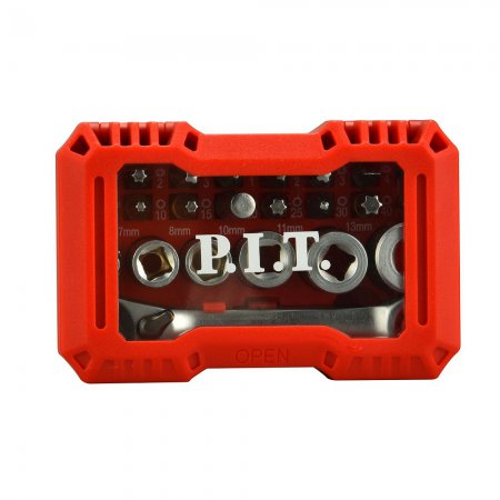 Набор бит и торцевых головок с трещоткой PIT ASET04-0024 - Фото 1