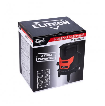 Нивелир лазерный ELITECH ПЛ10-4B-ЗЕЛ - Фото 10
