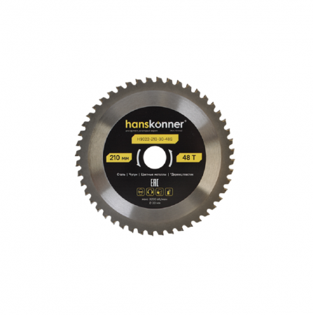 Диск пильный Hanskonner H9022-210-30-48S - Фото 1