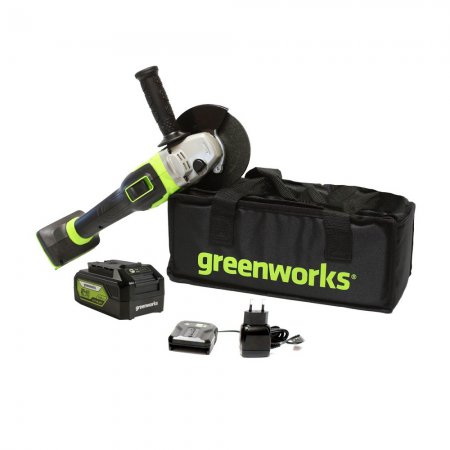 Аккумуляторная угловая шлифмашина GREENWORKS GD24AGK4 3200207UB - Фото 2