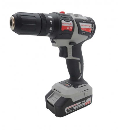 Аккумуляторная дрель-шуруповерт ИНТЕРСКОЛ ДА-13/18В 38 755.2.1.44 - Фото 1