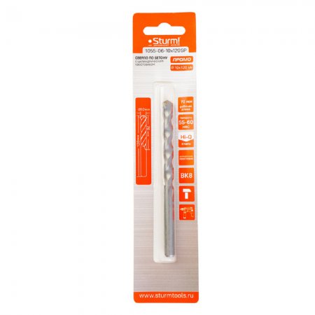 Сверло по бетону STURM 1055-06-10x120SP - Фото 2 Сверло по бетону STURM 1055-06-10x120SP - Фото 2