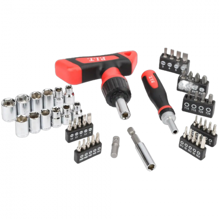 Набор бит и головок с рукоятками P.I.T. HSDR04-0048 - Фото 1