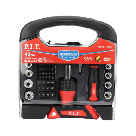 Набор бит и головок с рукоятками P.I.T. HSDR04-0048 - Фото 5