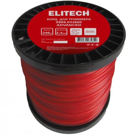 Леска для триммера ELITECH 0809.033800 Леска для триммера ELITECH 0809.033800