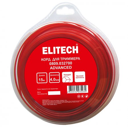Леска для триммера ELITECH 0809.032700 Леска для триммера ELITECH 0809.032700