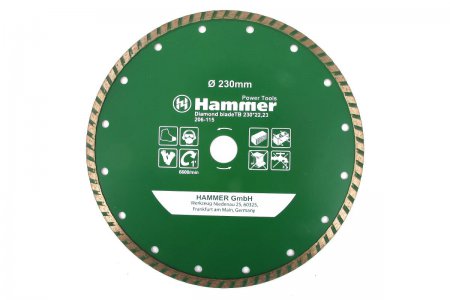 Диск алмазный Hammer Flex 206-115 DB TB (230*22мм)