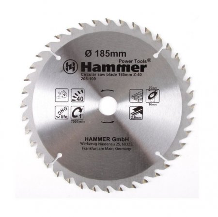 Диск пильный Hammer Flex 205-109 CSB WD (185мм) Диск пильный Hammer Flex 205-109 CSB WD (185мм)