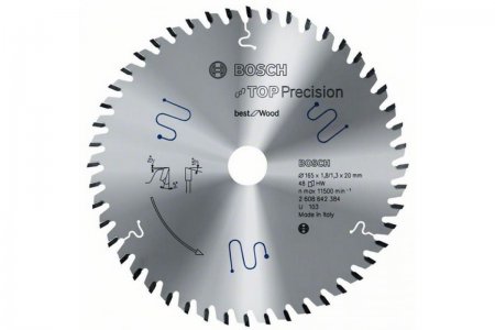 Диск пильный BOSCH 2.608.642.111 Top Precision Best for Wood, 250мм, 1шт. Диск пильный BOSCH 2.608.642.111 Top Precision Best for Wood, 250мм, 1шт.