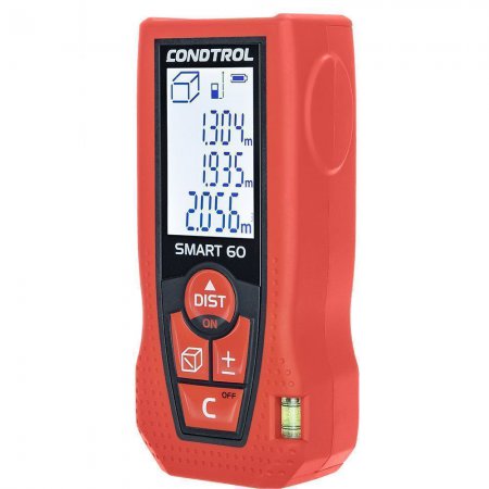 CONDTROL 1-4-098 Лазерный дальномер Smart 60 (до 60м,±1,5мм,83г,длина,площадь,обьём,уклономер) - Фото 3