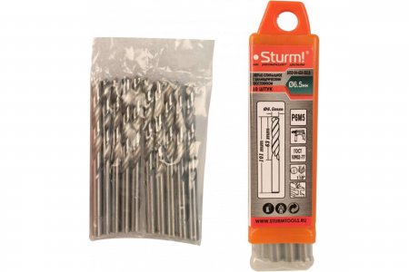 STURM 1055-04-6S5-SS10 Cверло по металлу 6,5х101 мм, сталь HSS, упаковка 10 шт