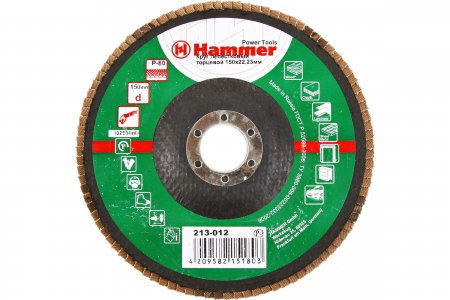 Круг лепестковый торцевой Hammer Flex 213-012 150*22 Р80